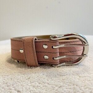 Urban Outfitters Women’s Pink Belt Double Grommet Small Calf Hair Leather Barbie